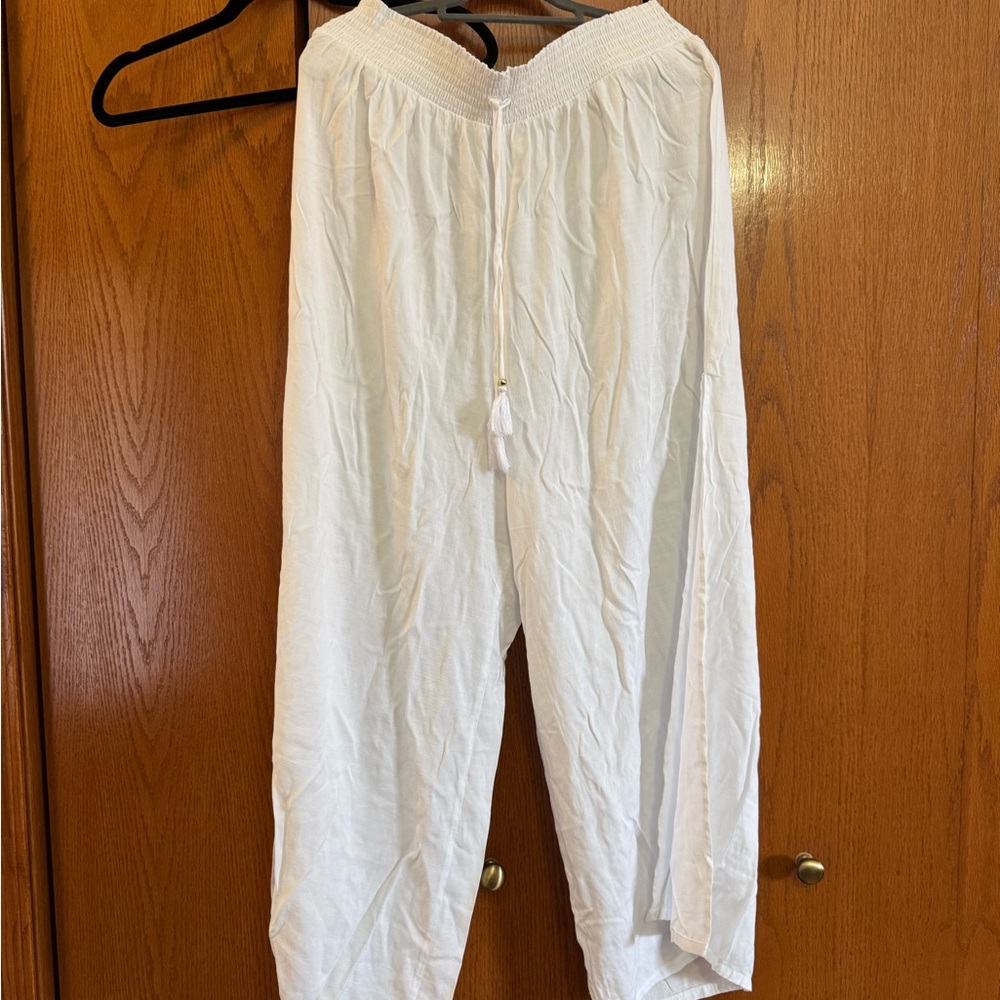 Time and Tru White Swim Coverup Pants